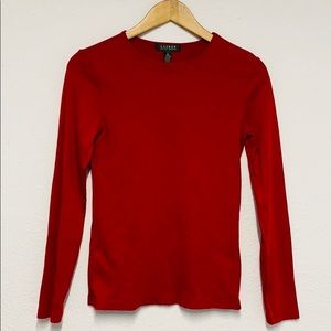 🦋 Vintage Ralph Lauren Red Long Sleeve Sz S